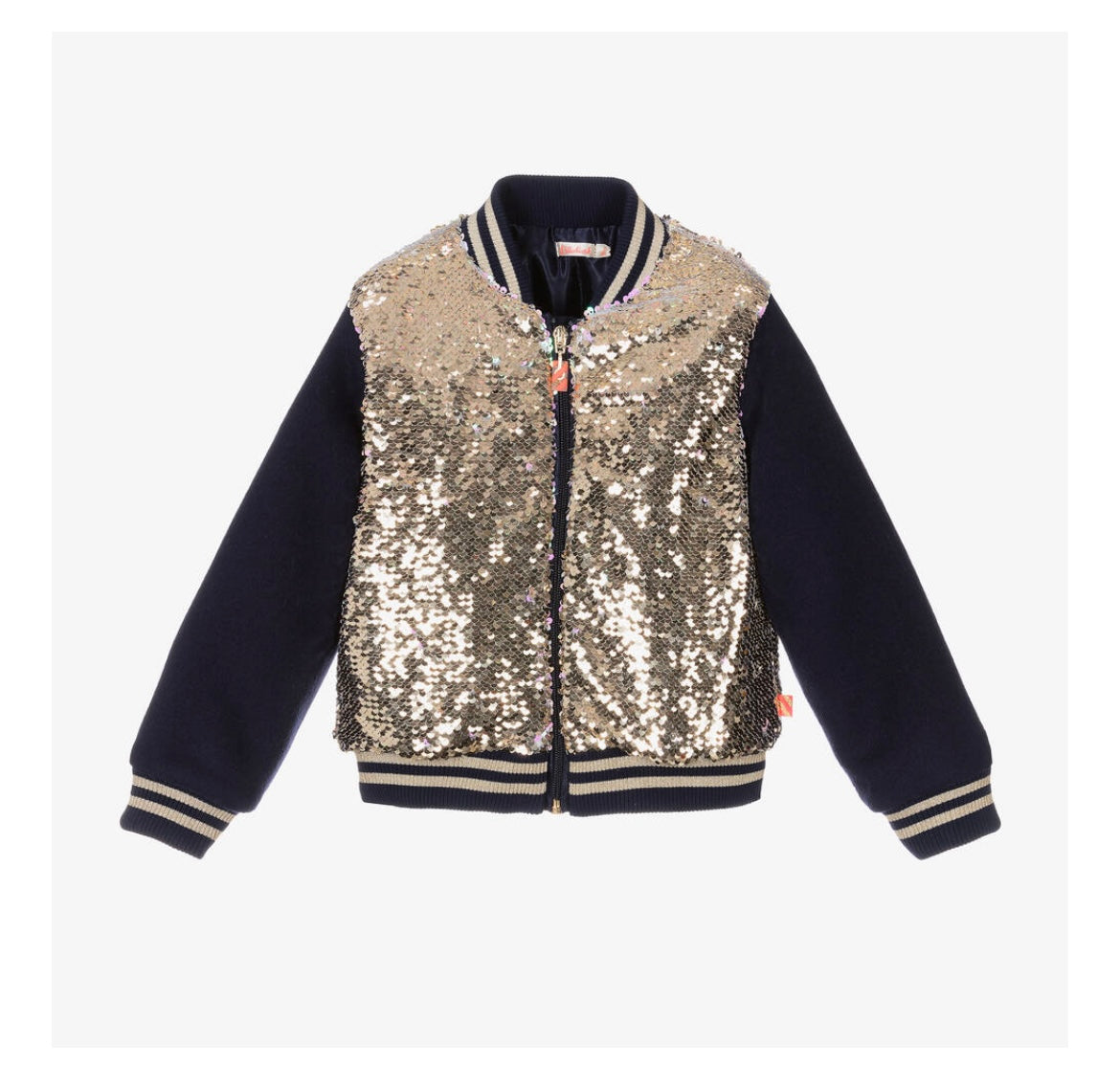 Girls Blue & Gold reversible Sequins Bomber