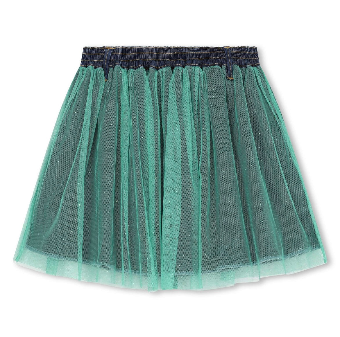 Denim Green Mesh Skirt