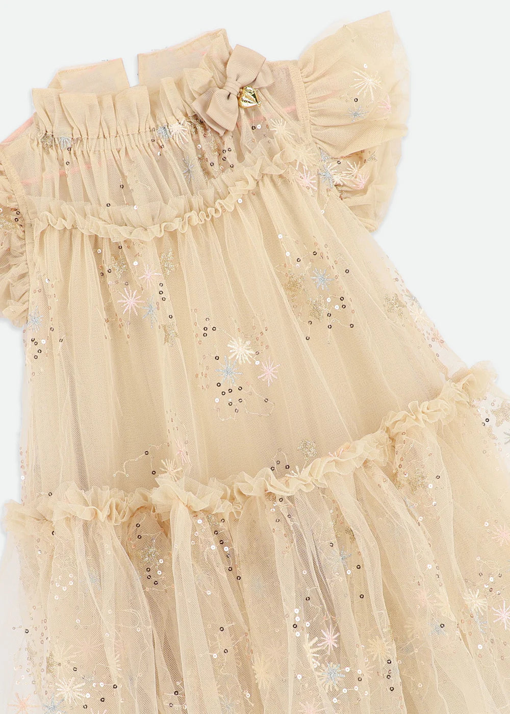 Marietta Glitter Star Dress Gold