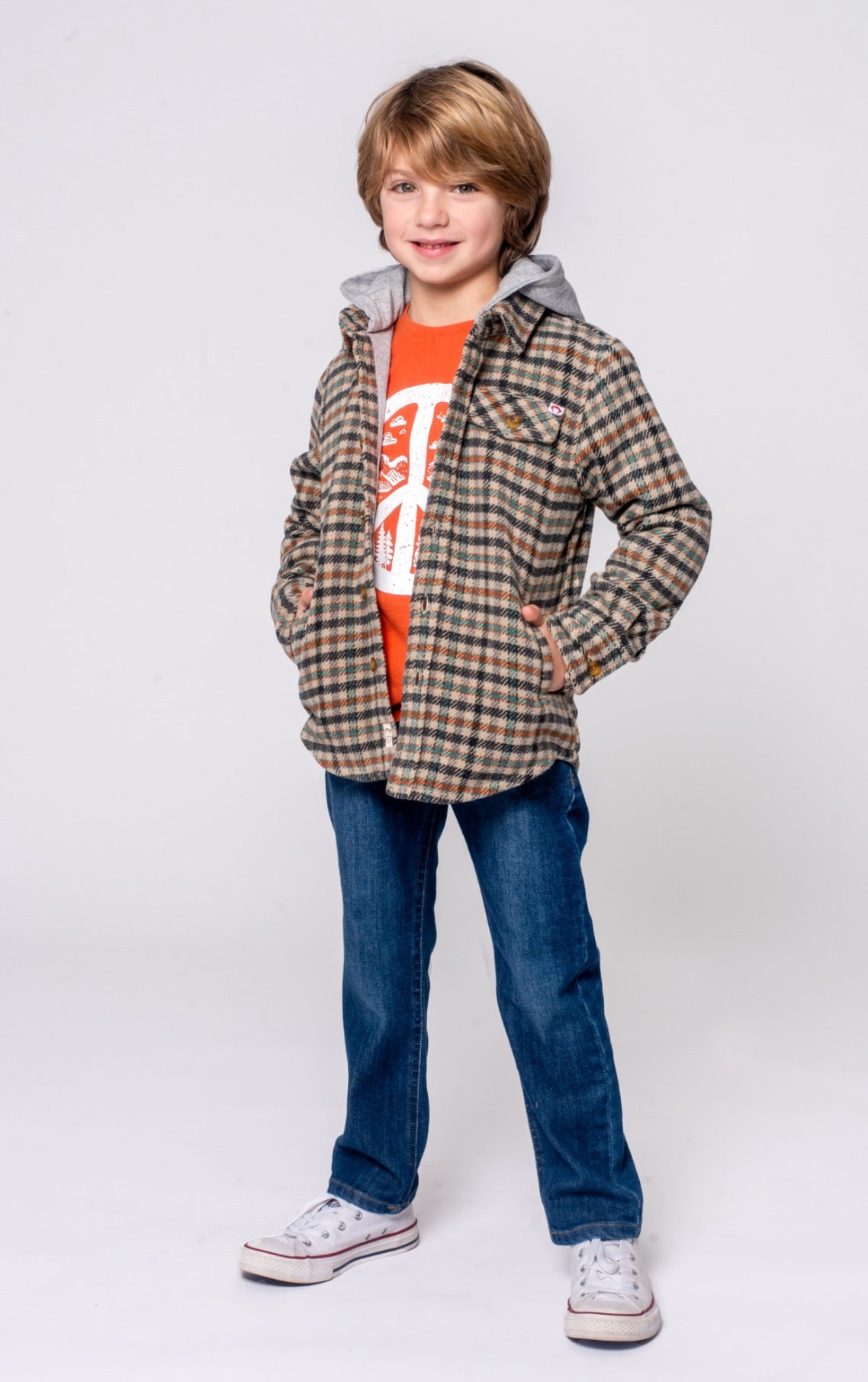 Boys Glen Hooded Shirt