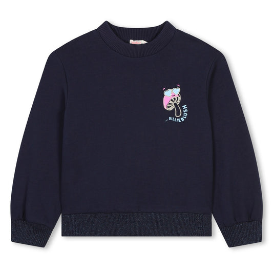 Girls Navy Blue Cotton Sweatshirt